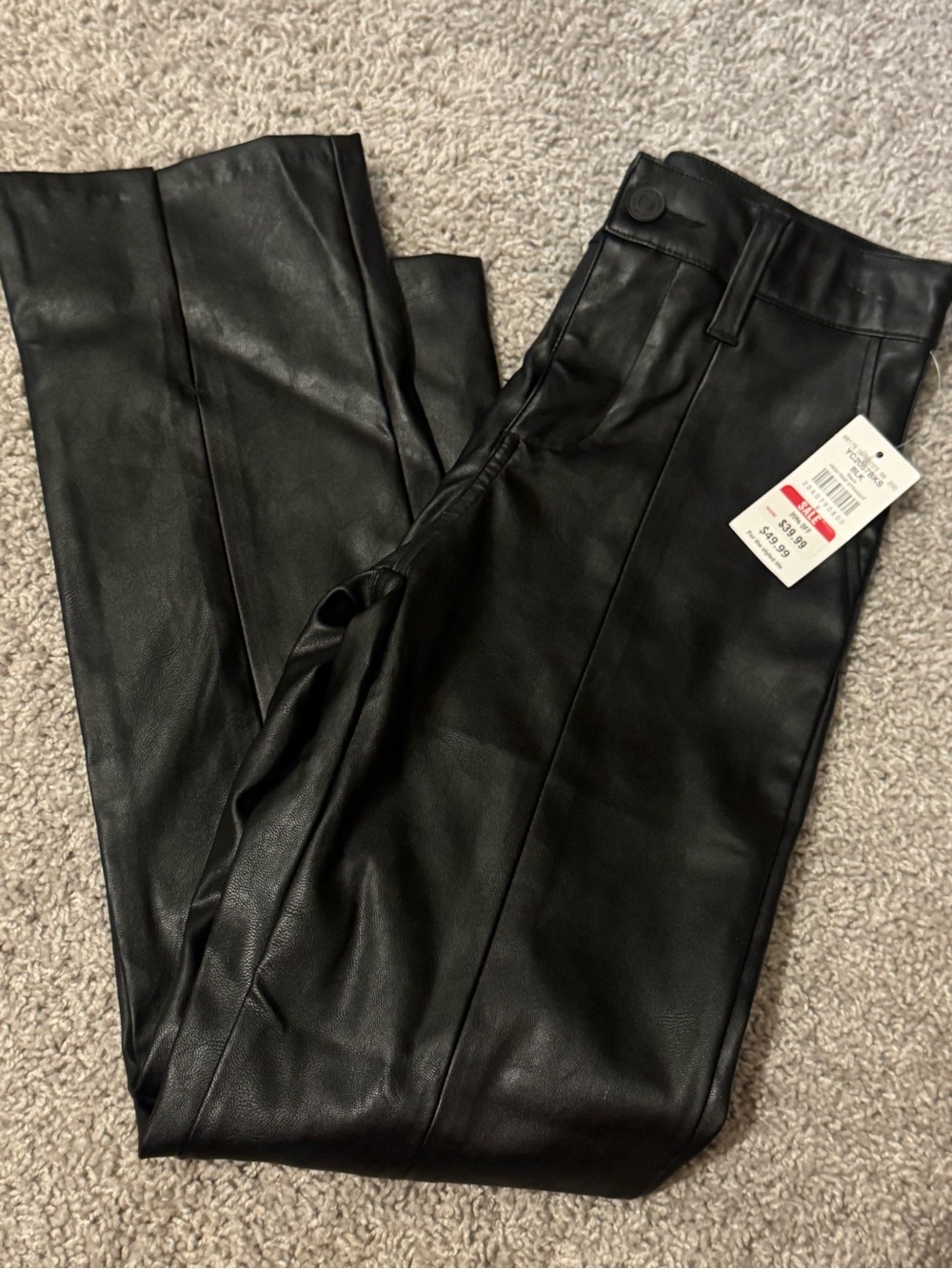 BKE Girls Black Faux Leather Pants